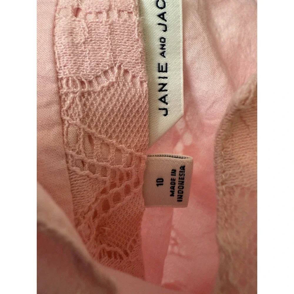 Janie and‎ Jack Dress Pink Lace 3/4 sleeve occasion Girls Size 10 B58